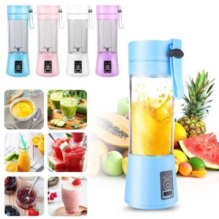 380ml Portable Electric Juicer Blender USB Rechargeable Fruit Smoothie Maker Mini Food Processor for Travel Workouts Kitchen
