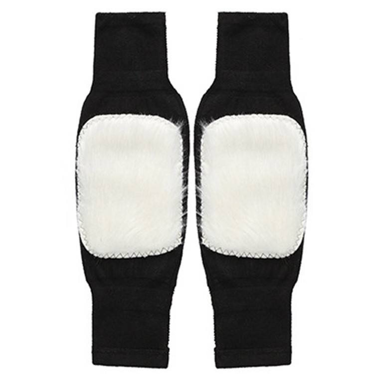 1 Pair Winter Warm Knee Pads Thickened Rabbit Fur Leg Warmer Pads Band Non-Slip Cold-proof Velvet Arthritis Knee Brace Pad